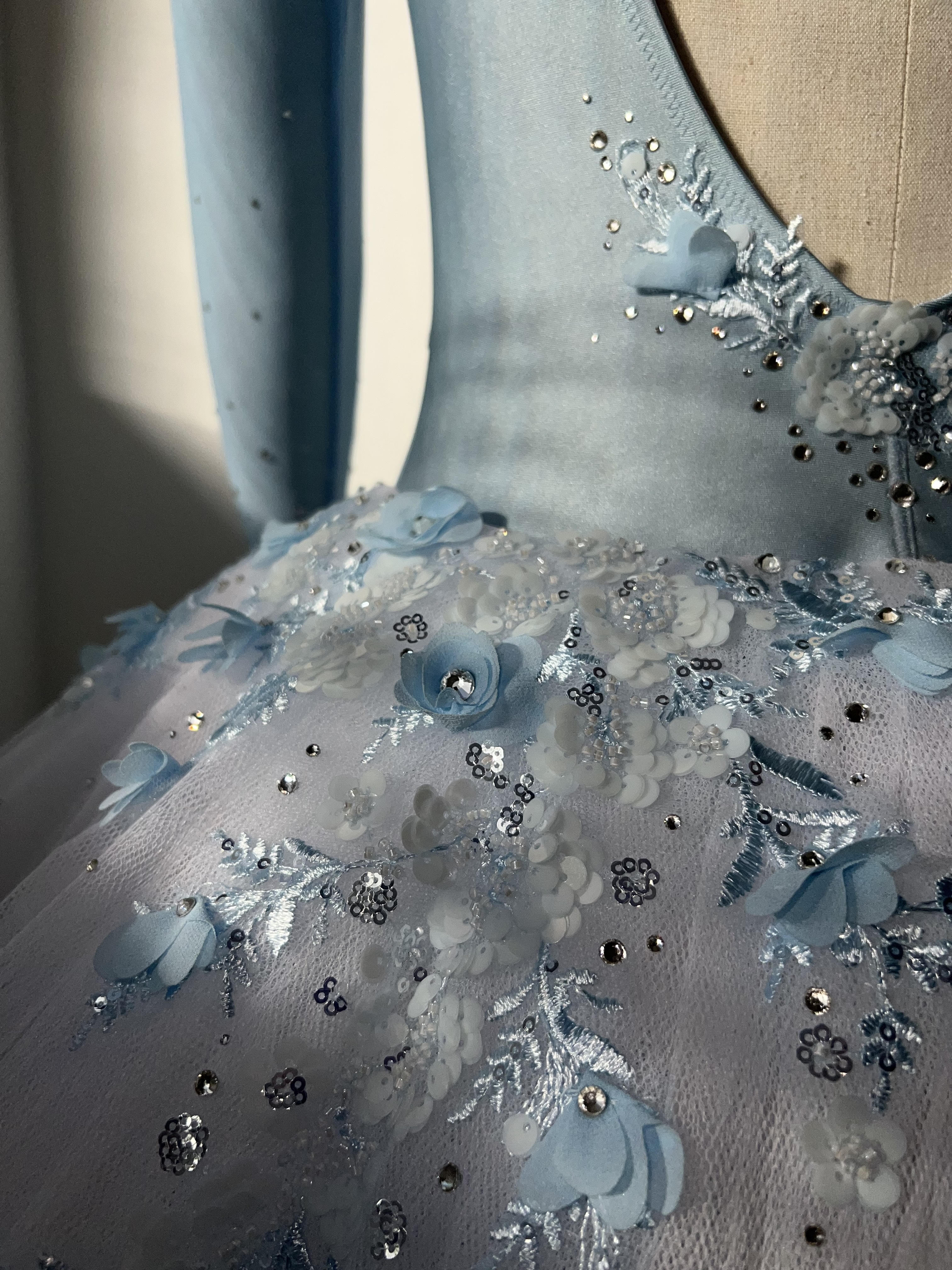 Blue costume with crystal details